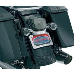 Kuryakyn Curved License Plate Frame Mount For Harley -Deals Throttle Nest Store kuryakyn curved license plate frame mount for harley chrome 3