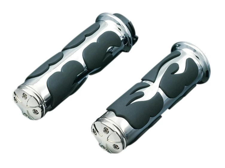 Kuryakyn Flame ISO Grips For Metric Cruiser 3 Kuryakyn Flame ISO Grips For Metric Cruiser