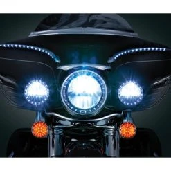 Kuryakyn LED Halo 4 1/2" Passing Lamp Trim Rings For Harley 1984-2016 -Deals Throttle Nest Store kuryakyn led halo45 passing lamp trim rings for harley 9