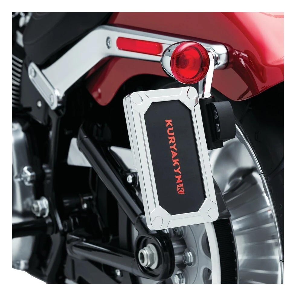Kuryakyn Nova Side Mount License Plate Frame For Harley Softail 2018-2022 5 Kuryakyn Nova Side Mount License Plate Frame For Harley Softail 2018-2022 - Image 3