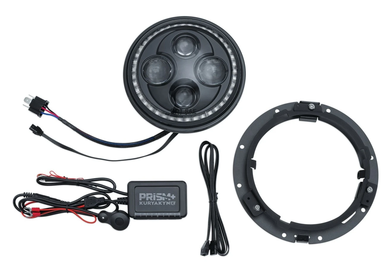 Kuryakyn Orbit Prism+ 7" LED Bluetooth Color Halo Headlight
