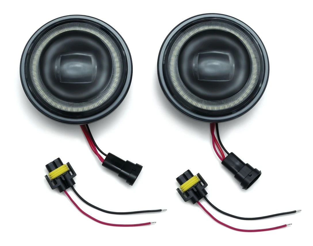 Kuryakyn Orbit Vision 4.5" LED Halo Passing Lamps For Harley 4 Kuryakyn Orbit Vision 4.5" LED Halo Passing Lamps For Harley - Image 2