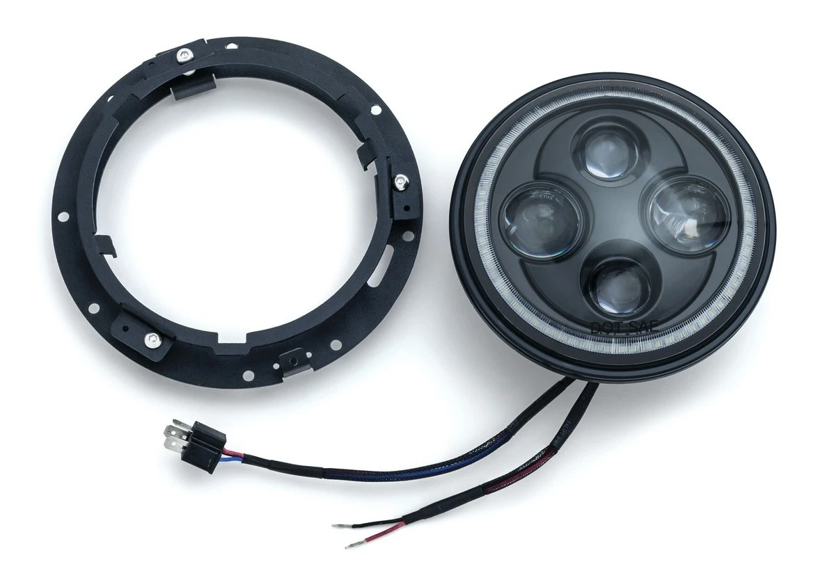 Kuryakyn Orbit Vision 7" LED Halo Headlight For Harley 1991-2022 White / 7" [Open Box]