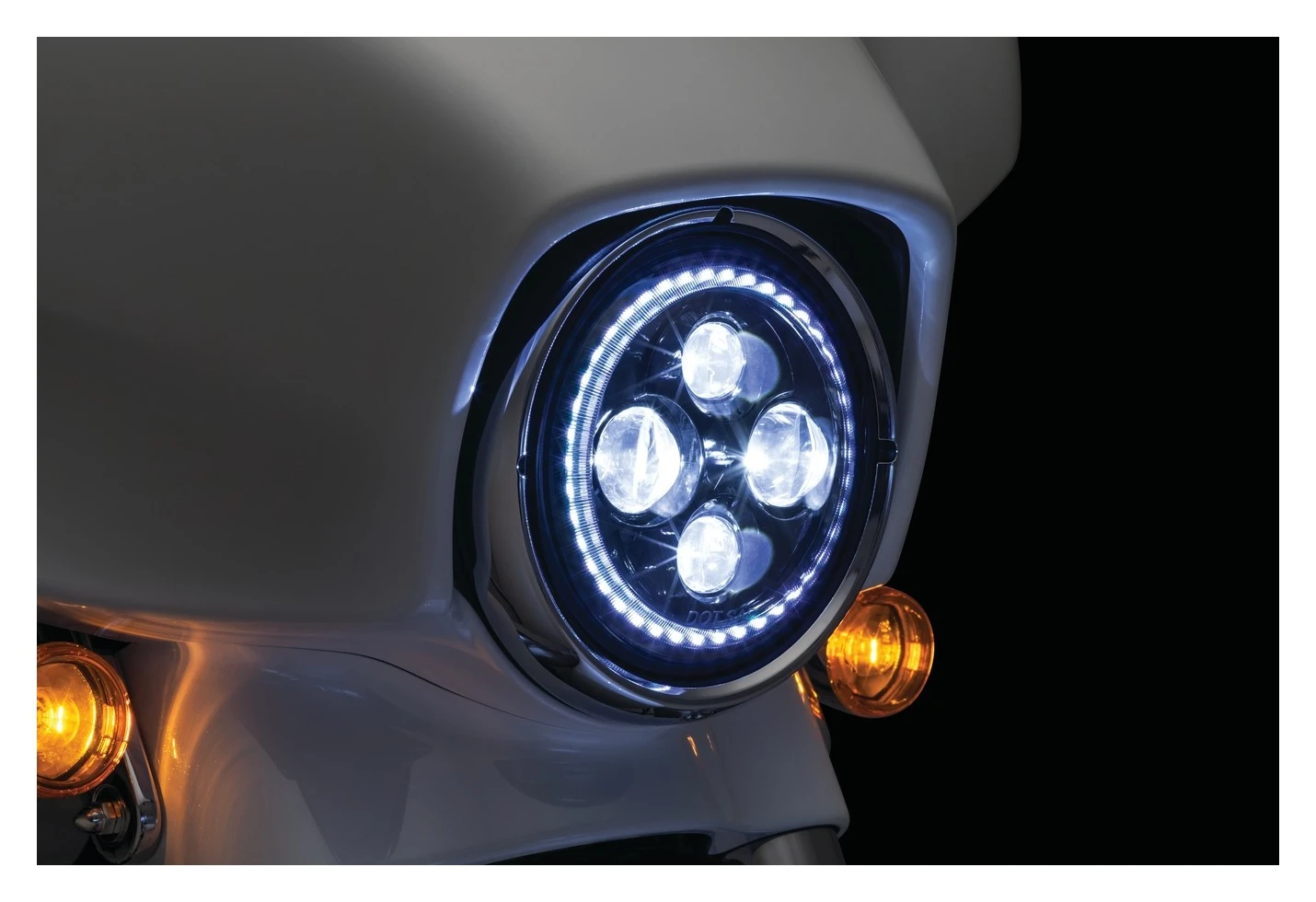 Kuryakyn Orbit Vision 7" LED Halo Headlight For Harley 1991-2022 4 Kuryakyn Orbit Vision 7" LED Halo Headlight For Harley 1991-2022 - Image 2