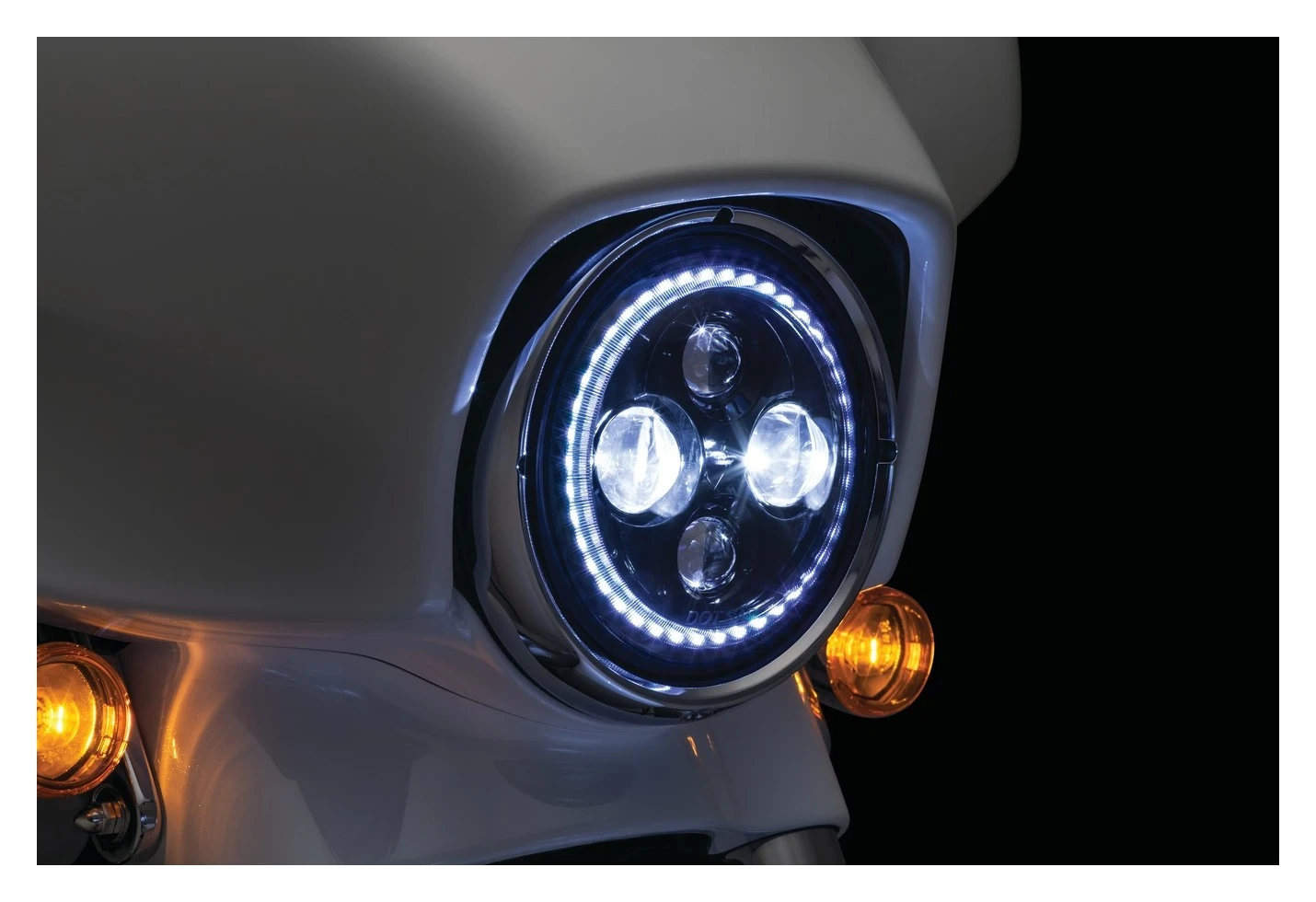 Kuryakyn Orbit Vision 7" LED Halo Headlight For Harley 1991-2022 5 Kuryakyn Orbit Vision 7" LED Halo Headlight For Harley 1991-2022 - Image 3