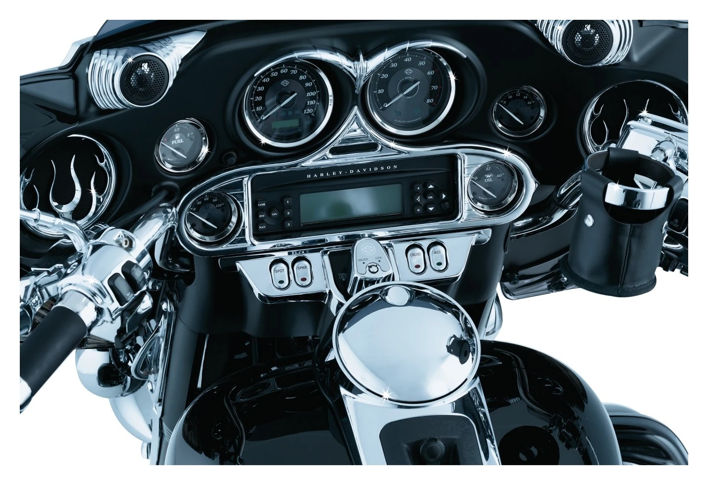 Kuryakyn Push Button Fuel Door Latch For Harley Touring 1992-2022 - Image 4