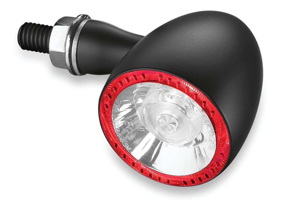 Kuryakyn by Kellermann Bullet 1000 Turn Signal Red Running / Red Brake / Amber Turn LEDs / Satin Blac... [Open Box]