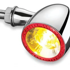 Kuryakyn by Kellermann Bullet 1000 Turn Signal Red Running / Red Brake / Amber Turn LEDs / Satin Blac... [Open Box] -Deals Throttle Nest Store kuryakynby kellermann bullet1000 turn signal red running red brake amber turn le ds satin blac open box red running red brake amber turn le ds 19
